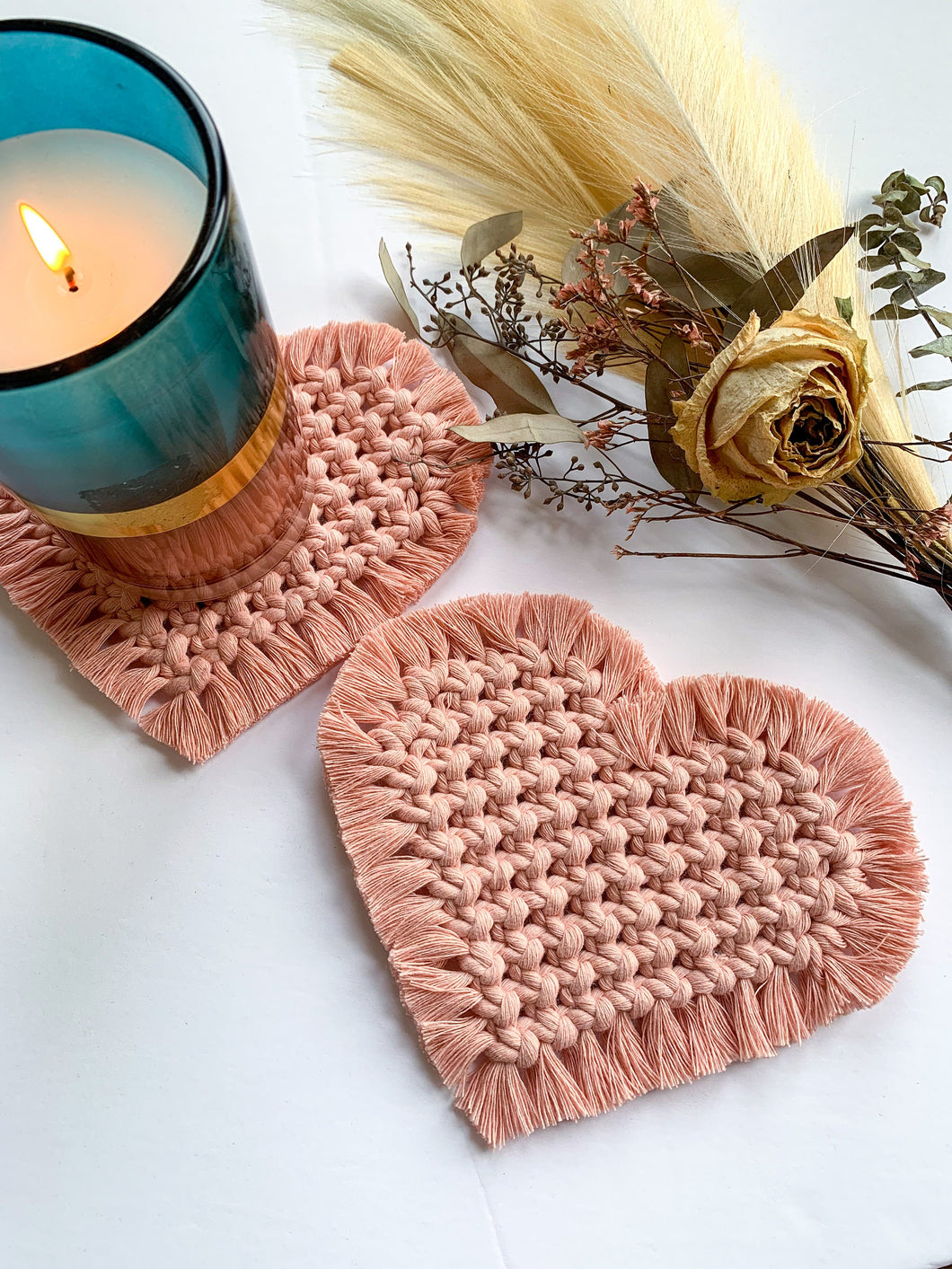 Large Macrame Heart Coaster | Placemat | Vday Decor | Galentine's