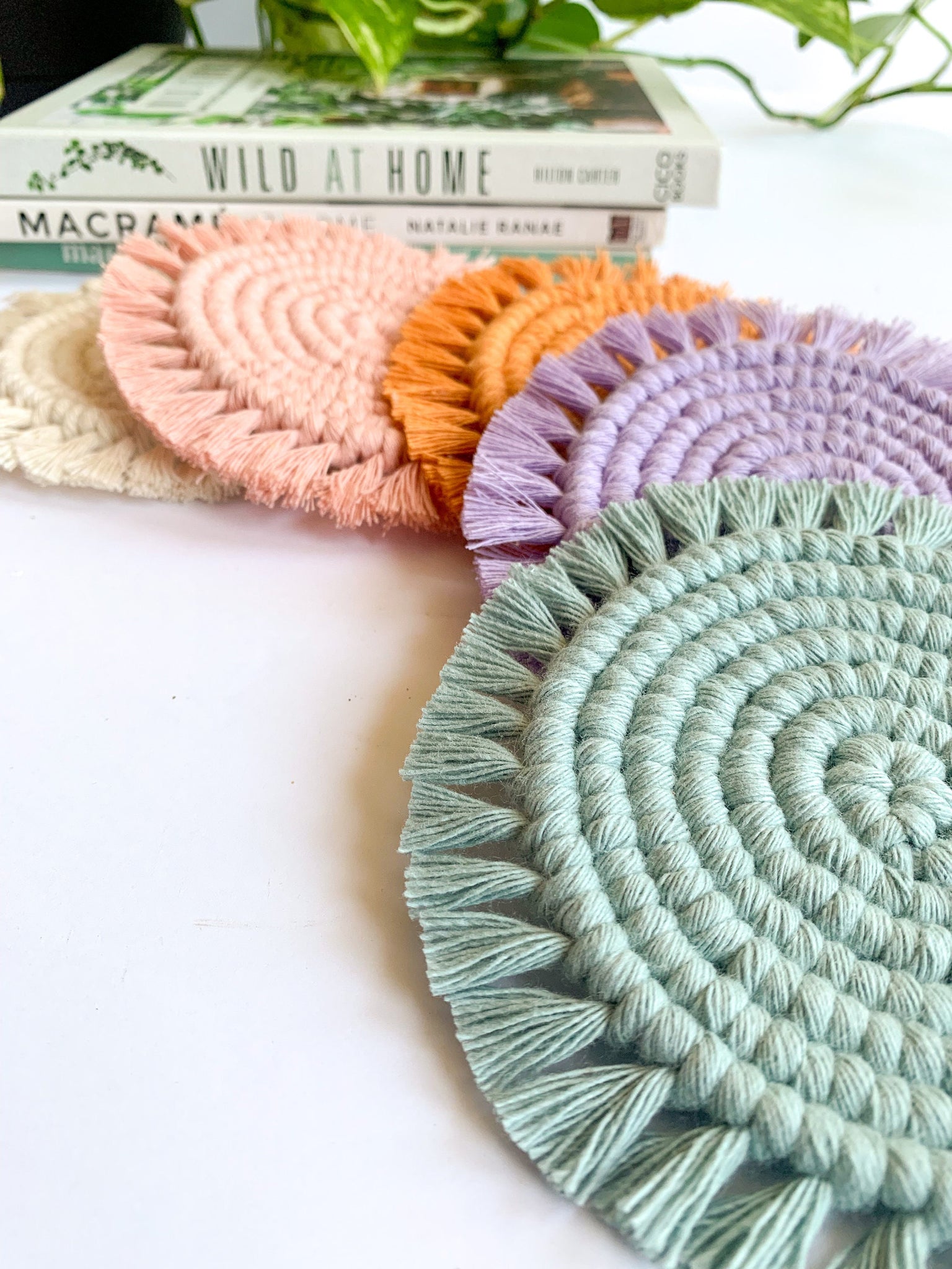 Macrame coasters store diy