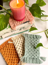 Load image into Gallery viewer, Macrame Coasters | Mug Rugs | Plant Coasters | Candle Mats
